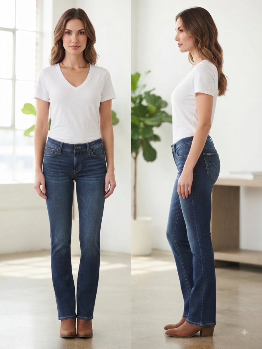 Lee Slender Secret Stretch Dark Blue Bootcut Jeans Lower Rise SZ 6 INSEAM 25